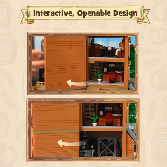 Craft Beer Brewery Building Set finished storefront display model