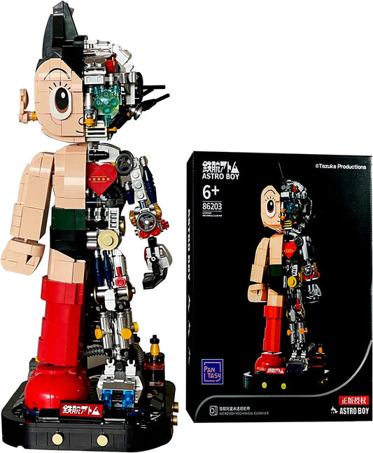 Mrkuriosity Mech Astro Boy Toy Building Kit,Astro Boy Building for Block ,Collectible Mighty Atom Display Model,Half Mech Detail Hand-Made Mech Building Blocks,Gift for Adults and Kids(1258 Pieces)