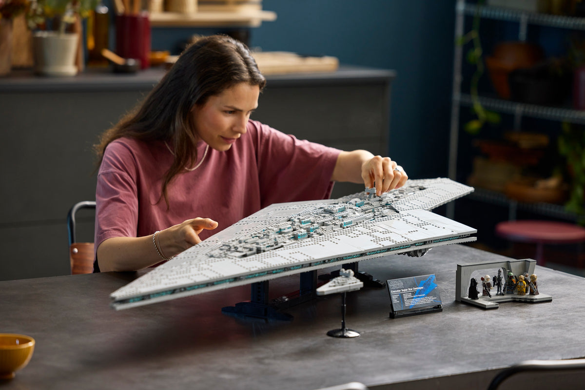LEGO Star Wars Executor Super Star Destroyer displayed in a home setting