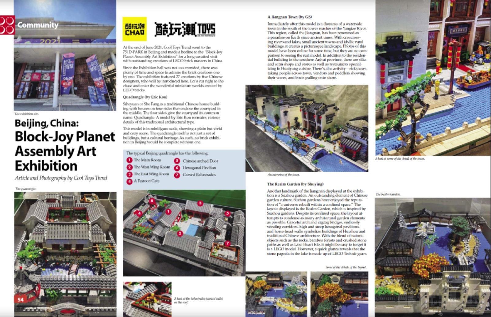 BrickJournal spread featuring an article and photography by Cool Toys Trend