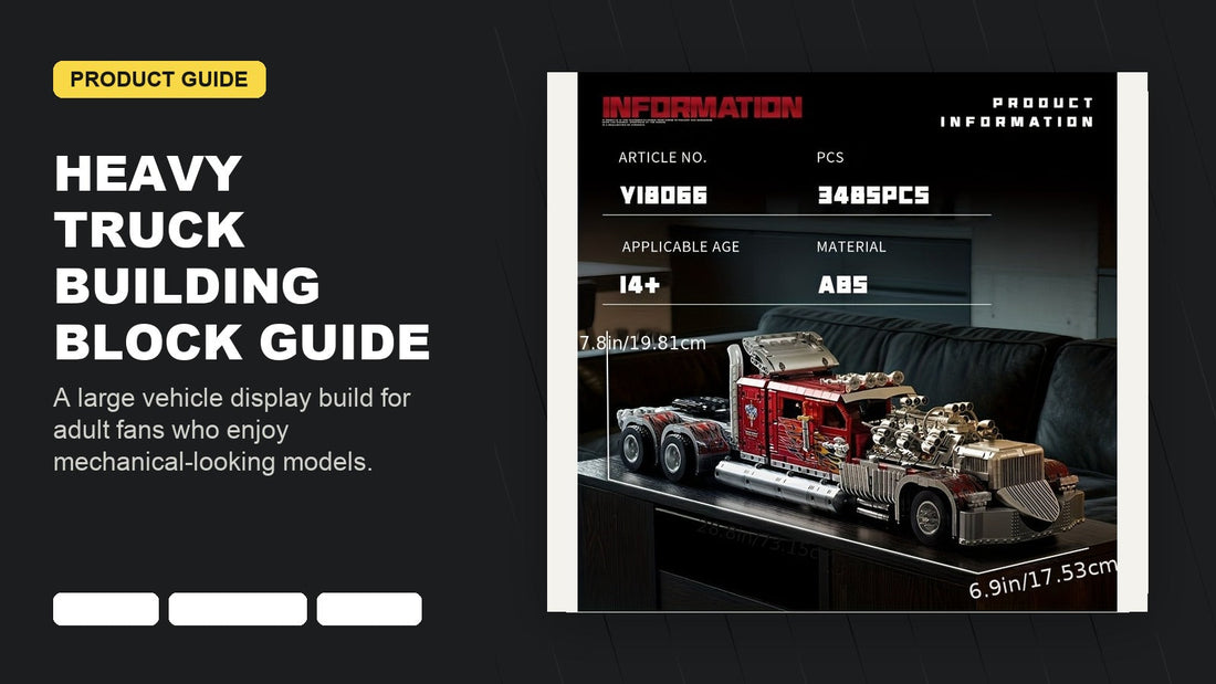 Heavy truck building block set vehicle display guide cover