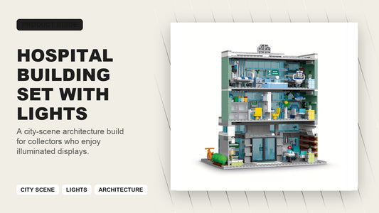 Hospital building blocks with lights city display guide cover