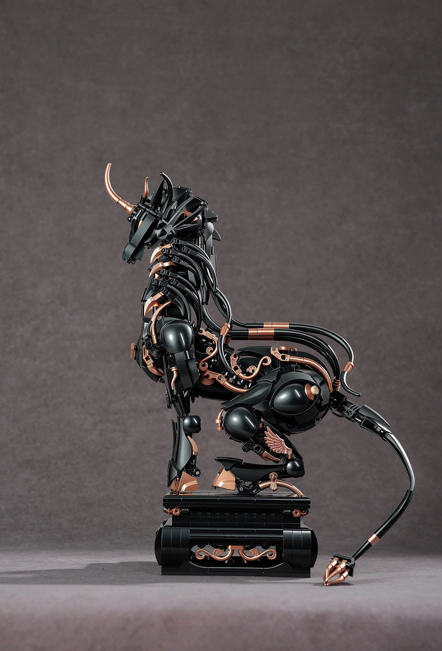 Rear view of the Xiezhi Divine Beast collectible building model
