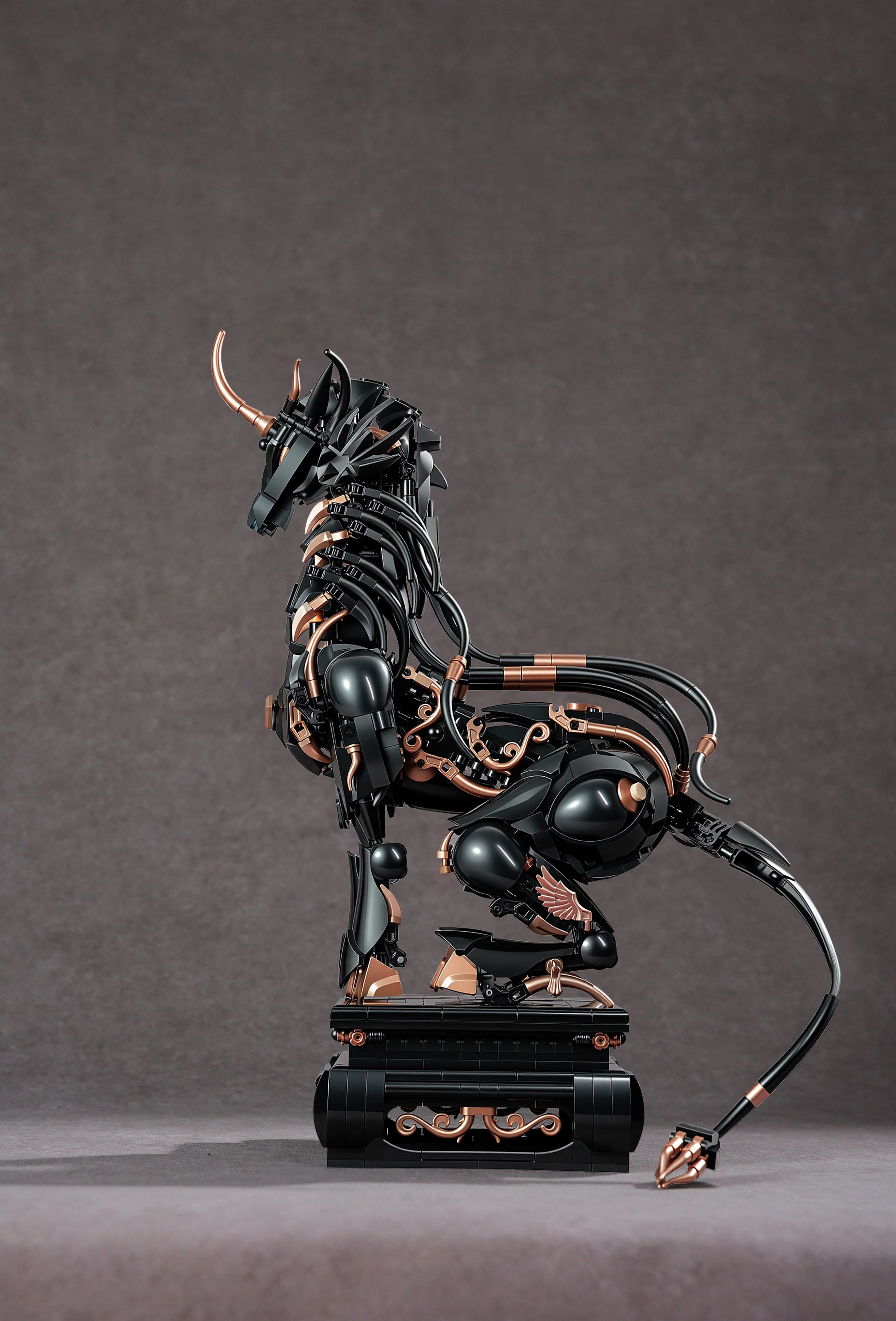 Rear view of the Xiezhi Divine Beast collectible building model