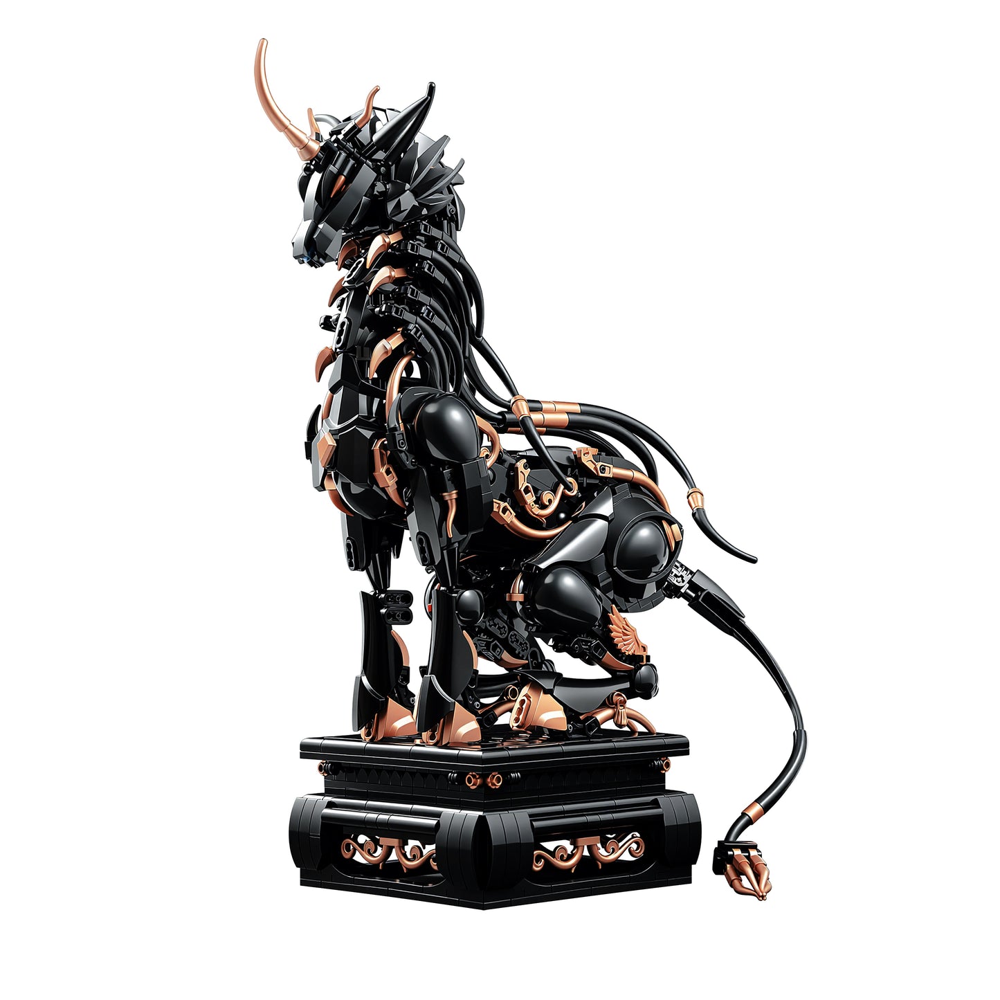 Clean side product render of the Xiezhi Divine Beast building set