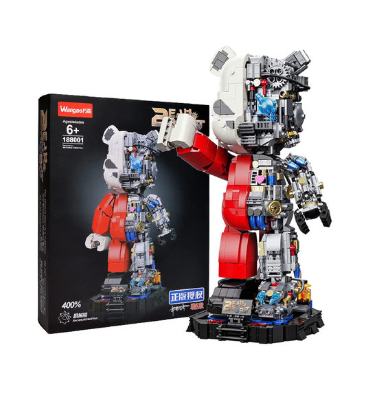 Mecha Bear Building Block Kit, Mrkuriosity Mechanical Violent Bear Display Art Toy Model,Creative Collectible Gift for Adults & Kids (1471 Pieces)