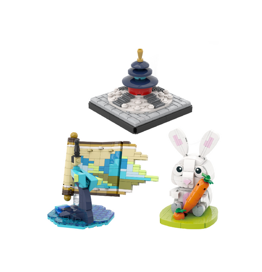 Mrkuriosity Building Kits Blocks,Movable Building Blocks Toy Building Sets for Kids, Kids' Brain Development,The Journey of a Legendary Landscape Painting Educational Toys,Rabbit