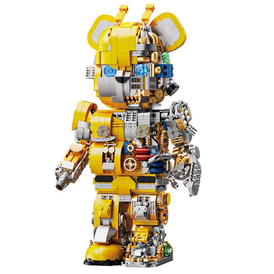 Mrkuriosity Mecha Bear Building Block Kit, Mechanical Violent Bear Display Art Toy Model,Creative Collectible Gift for Adults & Kids