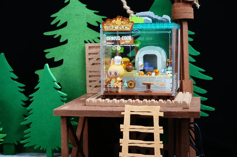 Ladder and platform supporting a collectible display box
